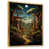 Toile avec cadre flottant or