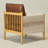 28.7'' W Top-grain Genuine Leather Accent Chair With Fabric Tape Wrapped Arms-1012755206-1012755210