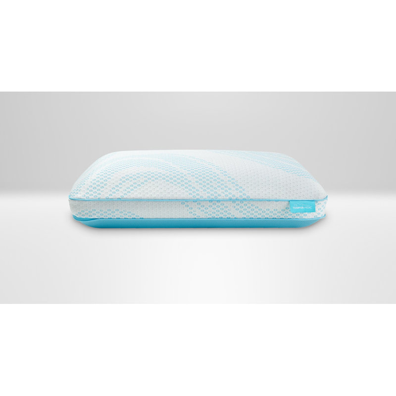 Breeze® ProHi Memory Foam Medium Cooling Pillow, Queen, White/Blue