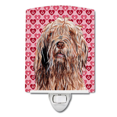 Éclairage pour nuit en céramique keeshond hearts love and valentines