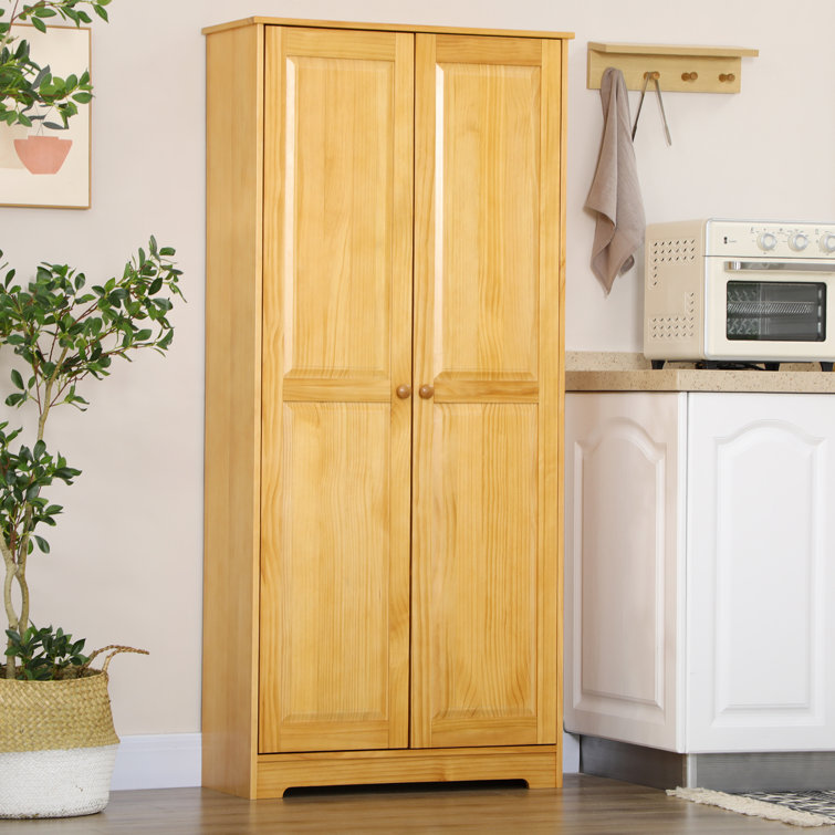 HOMCOM 72 Pinewood Large Kitchen Pantry Storage Cabinet