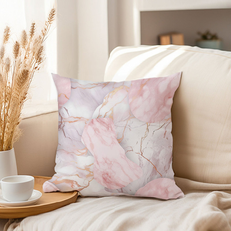 Abstract Pink Marble Geode Crystal VIII Modern, 18"H x 18"W
