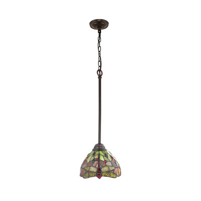 Mini-luminaire suspendu en bronze à 1 lumière de style Tiffany Bloomsbury Market Alesandra