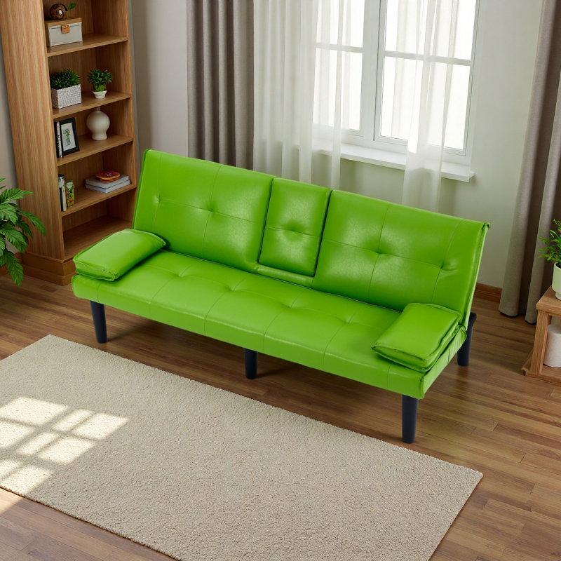 The 67-Inch PVC Multi-Functional Sofa Bed, With A Foldable And Cup Holder Design, Makes It Extremely Convenient To Turn The Living Room Into A Guest Room