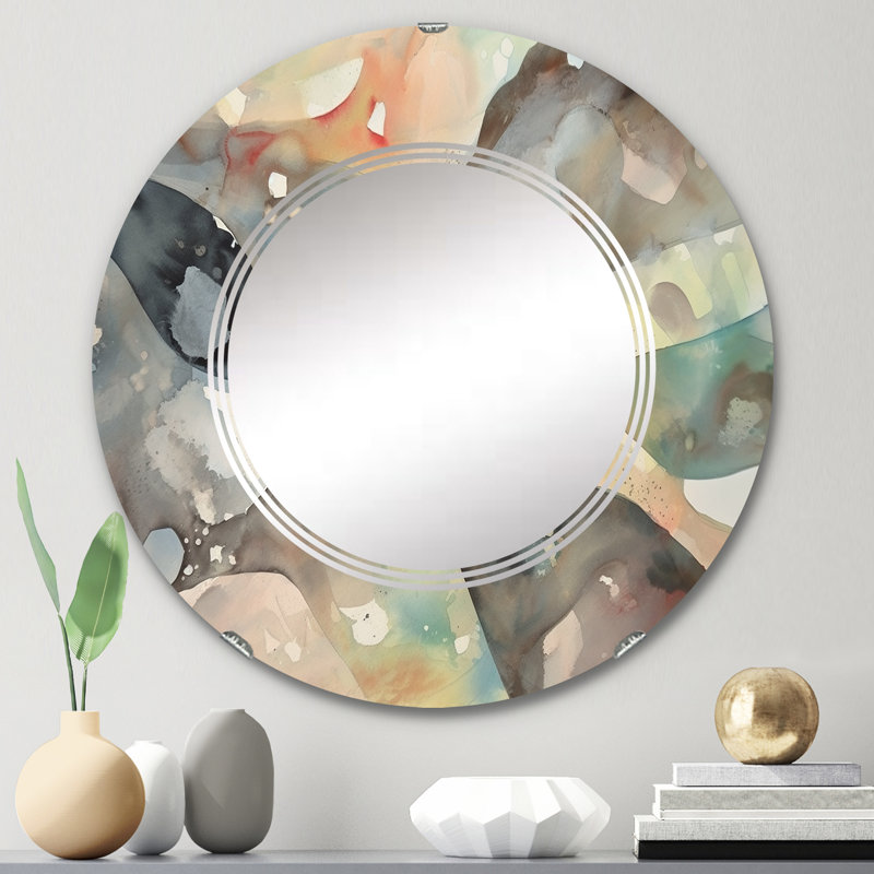 Kolle - Miroir mural moderne rond, 24 po x 24 po