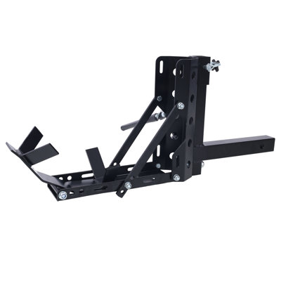 Steel Motorcycle and Scooter Trailer Hitch Mount Rack with 2-Inch Receiver, Black