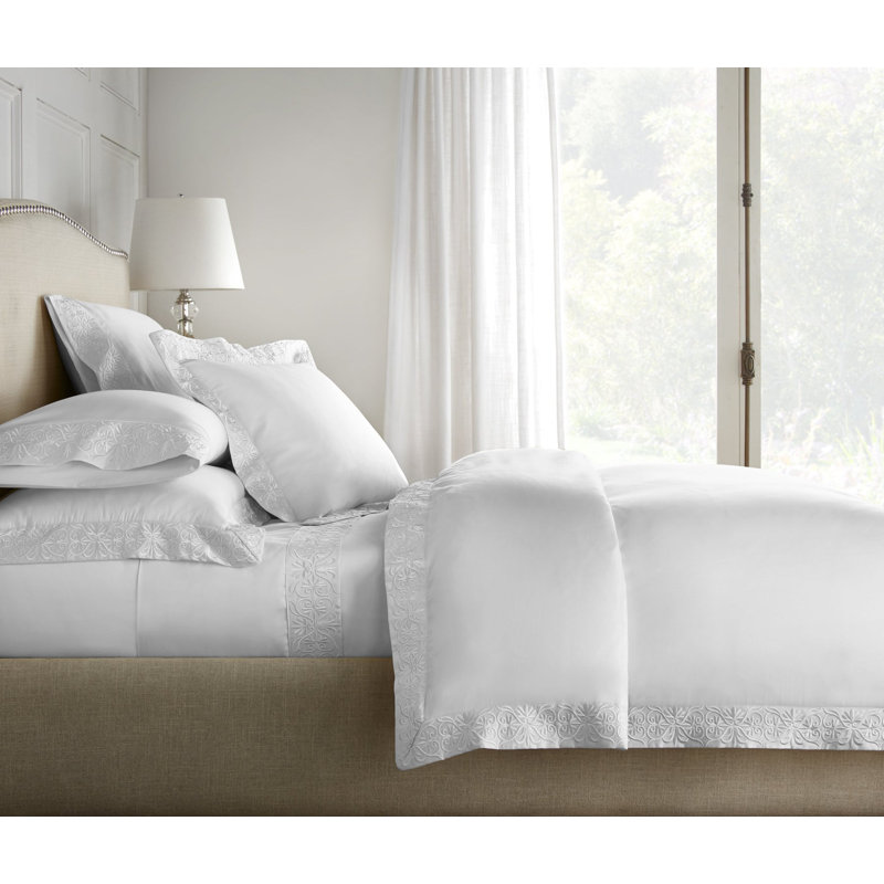 Ariane Duvet Cover Set, White, King Duvet Cover + 2 King Sham