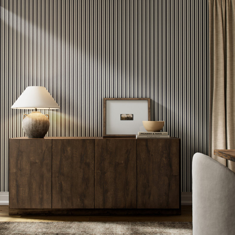 Striped Terralon Wallpaper Roll by Getty Images, Black I
