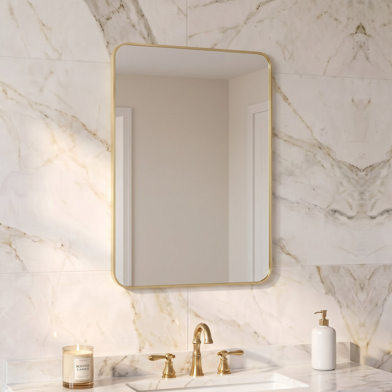 Miroir de salle de bain, Doré, 20''×28''