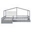 Lit plateforme simple avec 3 tiroirs de rangement - Lit simple en forme de L en bois massif, gris-964927211