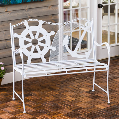 Banc de jardin en métal côtier Howell