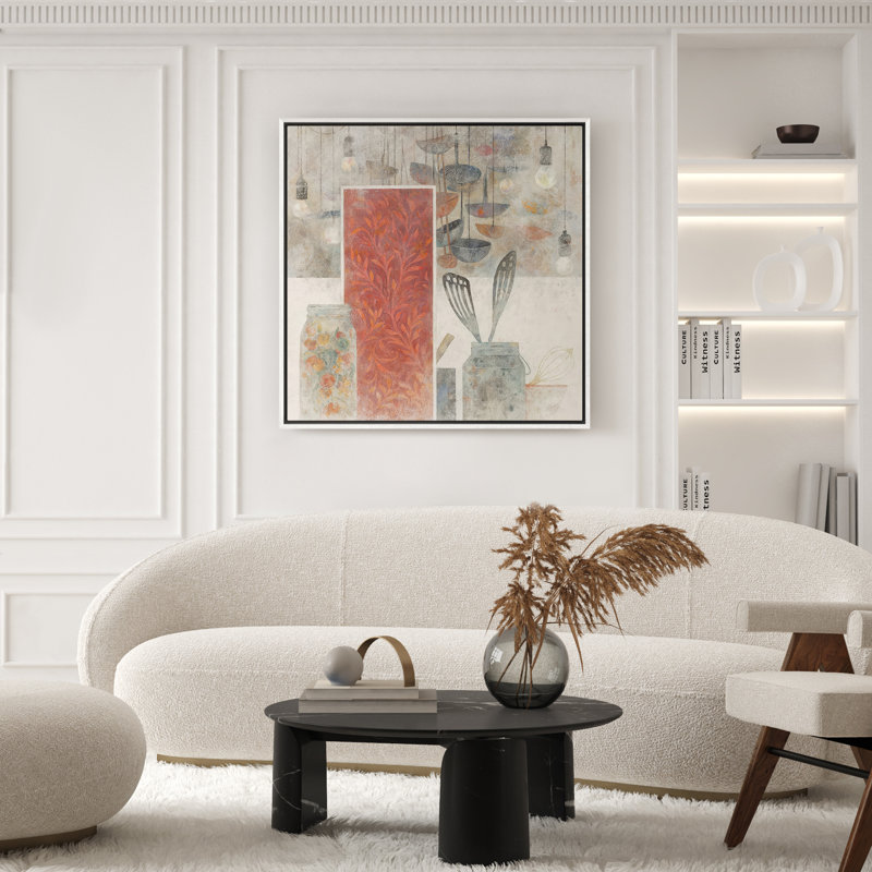 Art mural encadré abstrait rétro antique classique pour chambre à coucher, H 16 po x l 16 po, Blanc