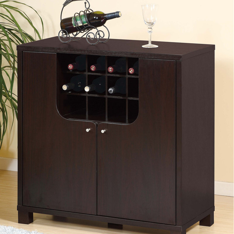 Armoire à vin avec deux portes et porte-bouteilles amovible