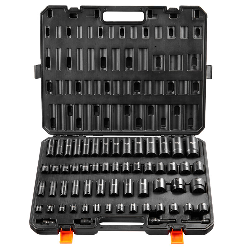 Impact Sockets Set 59pcs 6-Point 3/8" & 1.3 cm Drive Bit Ratchet