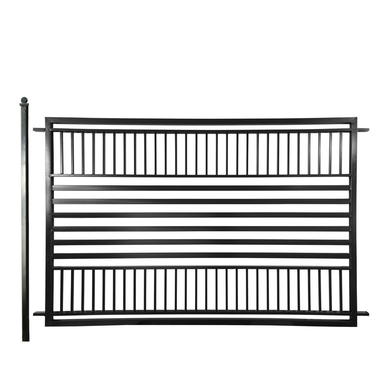 Ensembles de clôture en métal noir H 60 po x l 192 po