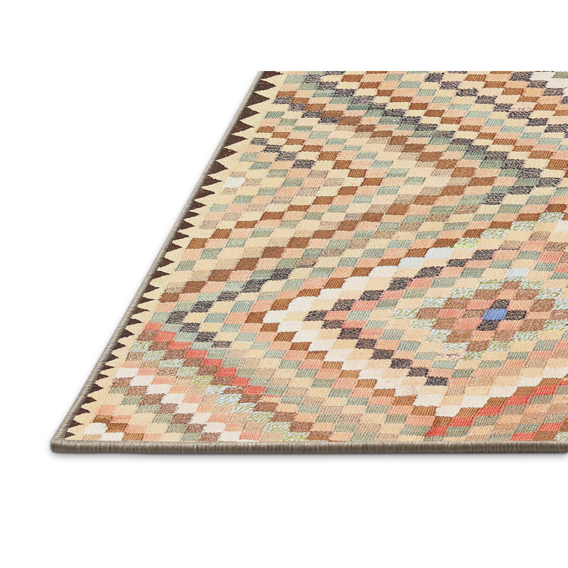 Tapis contemporain beige / rouge / brun Colville, Rectangle 8 pi x 10 pi