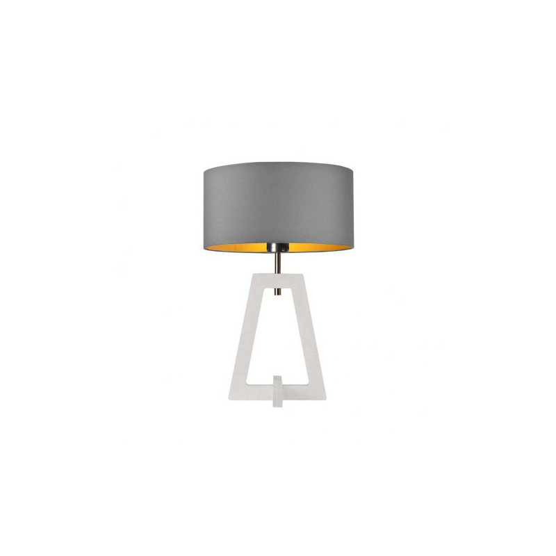 Alvina Solid Wood Desk Lamp, White, Grey