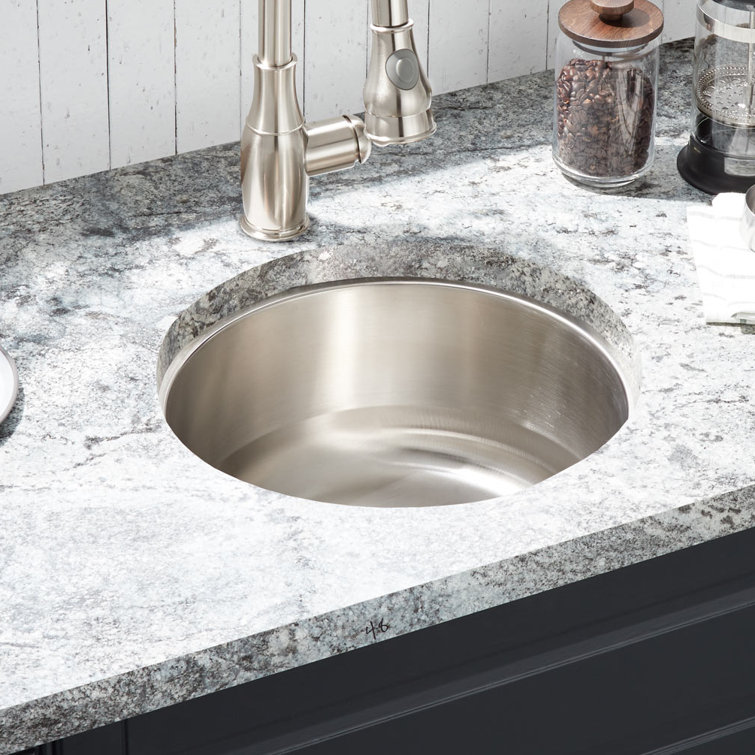Calverton Signature Hardware 16.375" Circular Stainless Steel Undermount Prep Sink