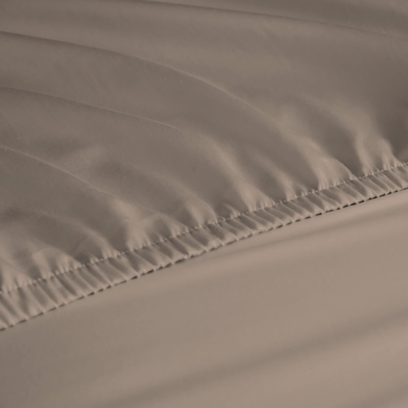 Ensemble de draps en rayonne de bambou 6 pièces , Ensemble de draps pour taille de lit grand avec un, Kaki pâle