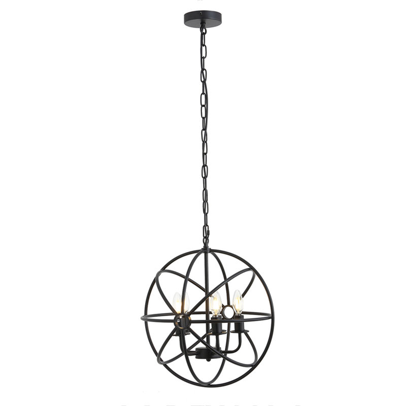 Luminaire suspendu noir 4 lumières Elenia