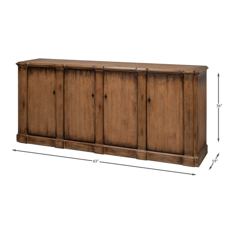 Villefranche Solid Wood Sideboard, Brown