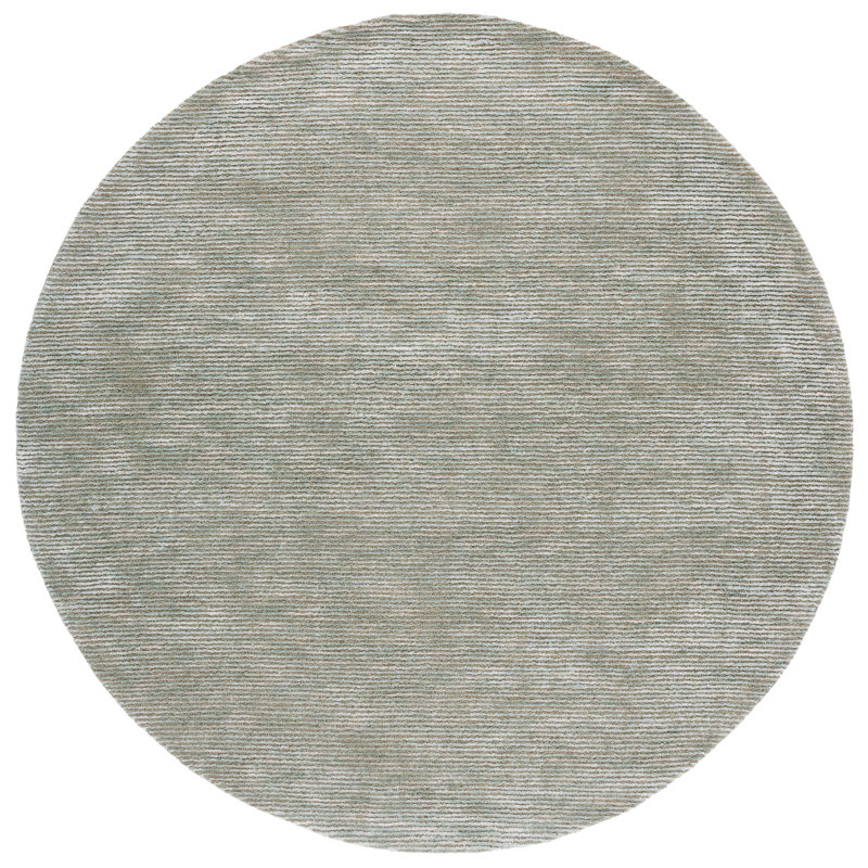 Akshada Hand Tufted Viscose/Wool Rug in Green, Round 6'