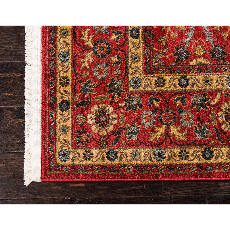 Tapis cerise à motif oriental Stirling, Rectangle 3 pi 3 po x 5 pi 3 po