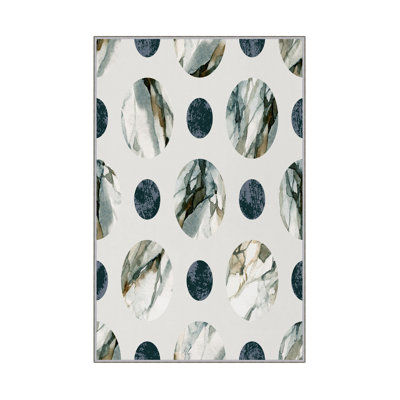 Elegant Hall Carpet, 3D Digital Print Design, 3.9 x 4.9 ft | 100% Polyester, Antibacterial, Non-Slip PVC Dot Underside, Pile Height: 0.04 in, Machine Washable, Perfect for Living Room & Entryway Decor