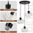3 Light Hammered Glass Pendant Light Height Adjustable Hanging Light