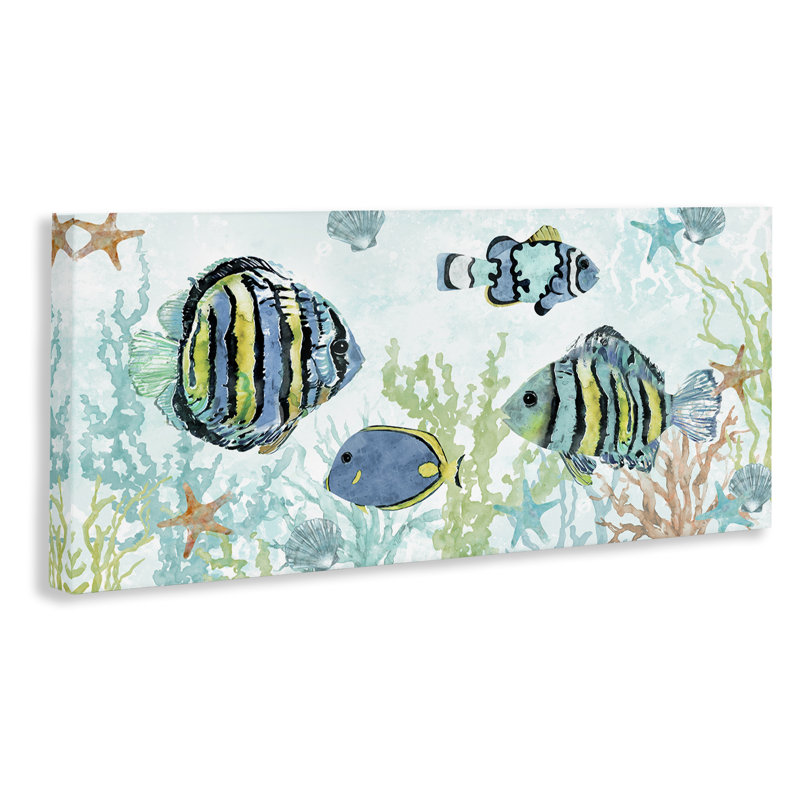  Various Fish Underwater Canvas Wall Art by Carol Robinson, 10" H x 24" W