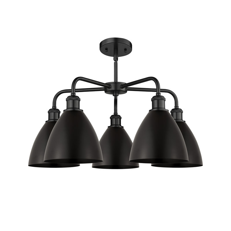 Lustre en dôme à 5 lumières Trickett, Noir mat, Noir mat