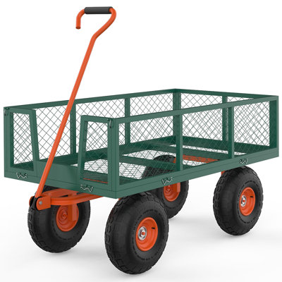 Heavy-Duty Steel Garden Cart/Wagon, 500–1400 lbs Capacity Utility Hauler for Yard, Lawn, Gardening, and Outdoor Tasks