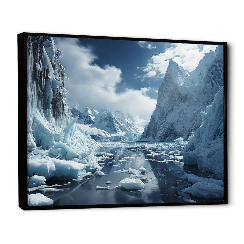 Birute Glacier Glacial Majesty - impression, H 34 po x l 44 po, Cadre flottant noir