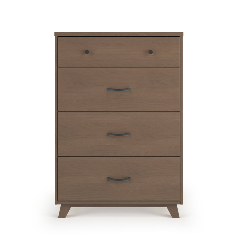 Dusty Heather Mid-Century Modern Nursery Chest with 4 Drawers