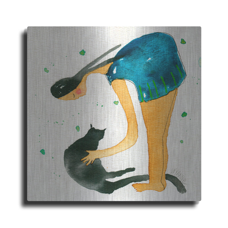 «Diva Cat Scratch» par Wyanne, art de luxe en métal «Big Diva Cat Scratch» par Wyanne, H 12 po x l 12 po