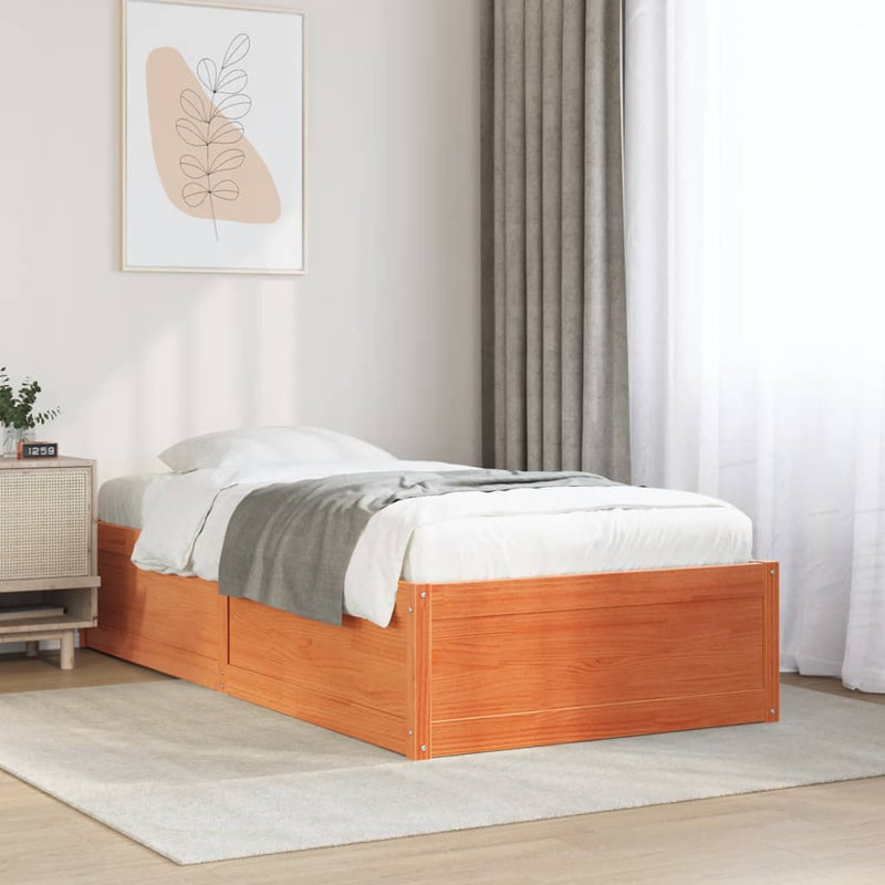 Eringate Solid Wood Bed, Wax Brown, UK Small Double - DE 120 x 190 cm