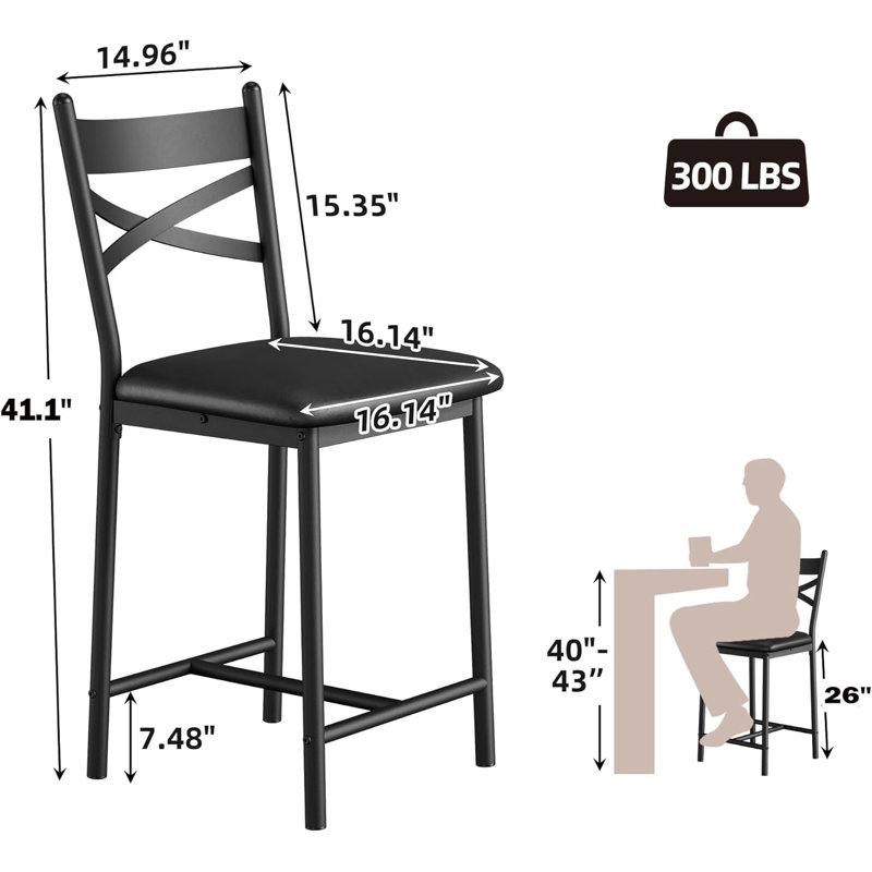 Counter Stool with Metal Frame