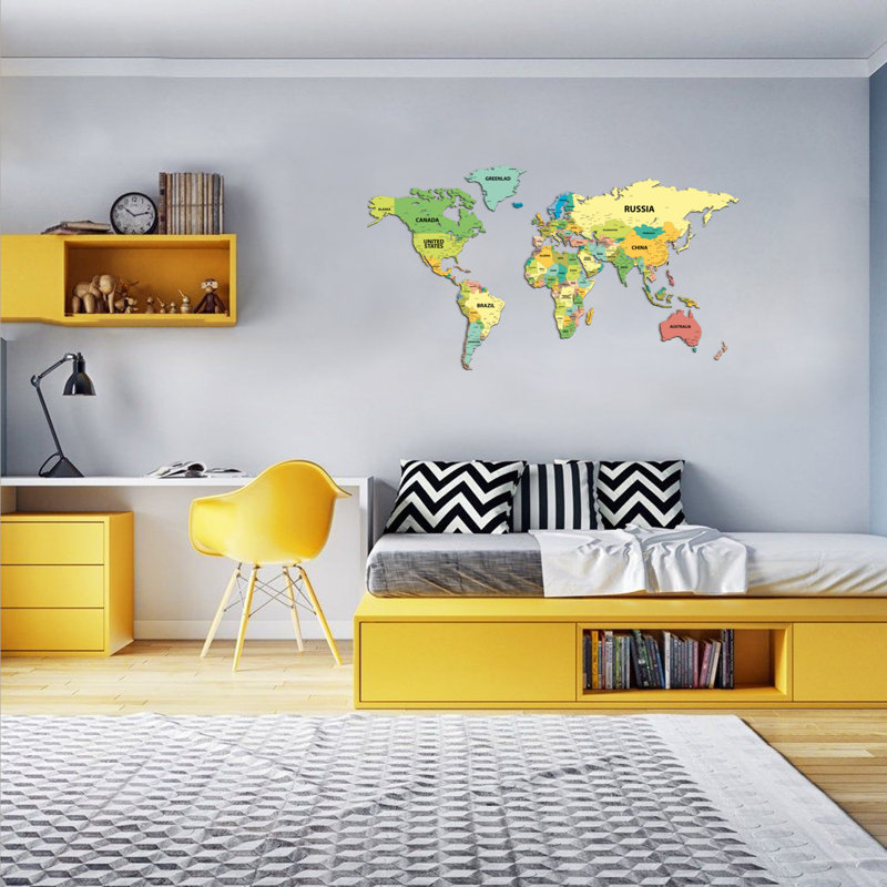 World Map - Political Map, 130 x 72 cm