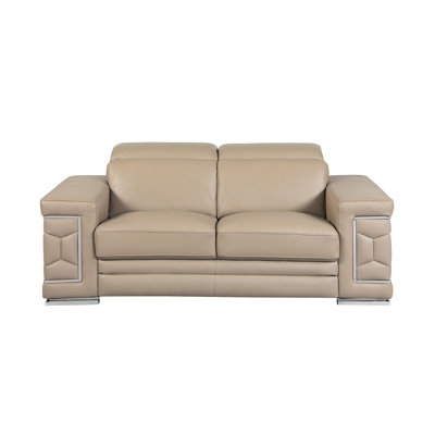 Top Grain Italian Leather Loveseat