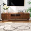 Meuble télé en bois noyer pour téléviseur de 80 po ou moins avec meuble multimédia, console Meuble télé en bois pour salon / chambre à coucher-786641708