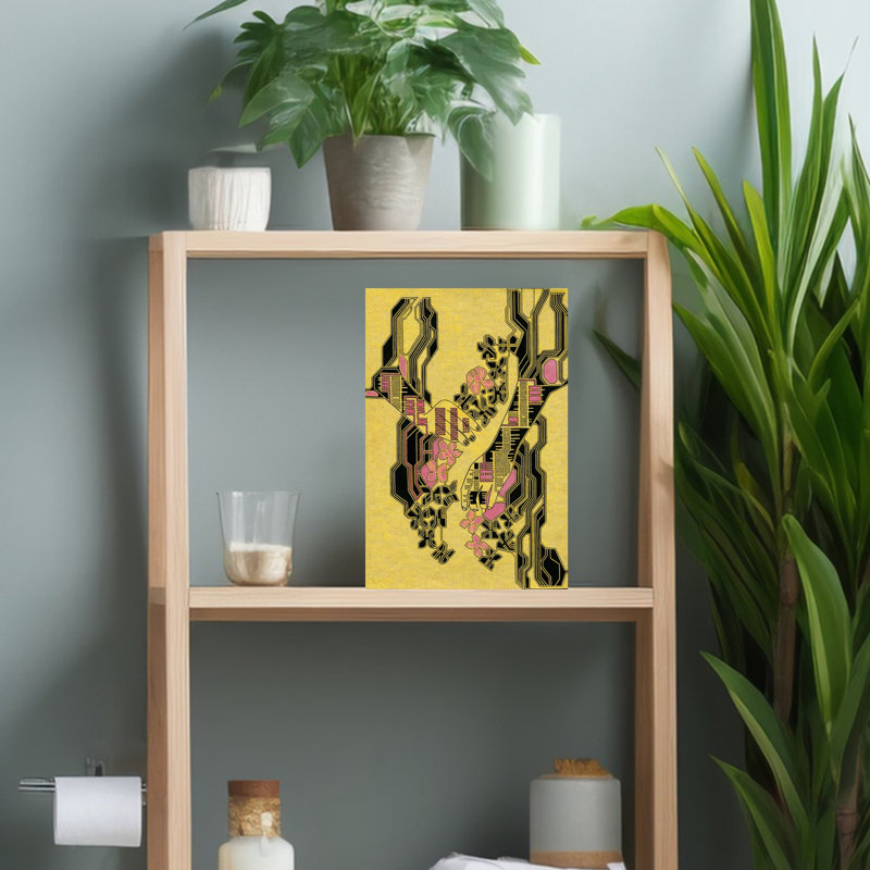 Art contemporain fleur contemporaine, H 12 po x l 8 po