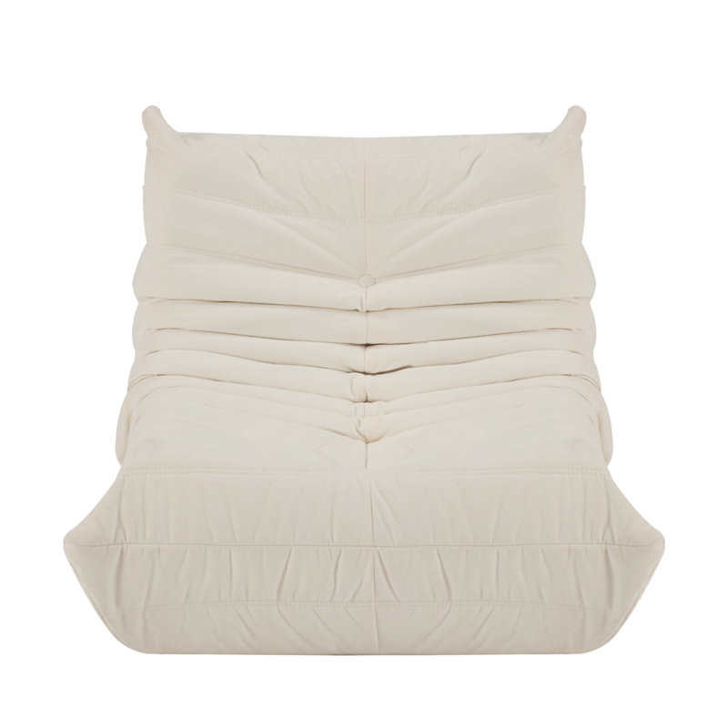 No Installation Bean Bag Chair Big Beanbag Chair For Adults Bean Bag Lounger Foam Chair For Home, Off White Polyester Blend