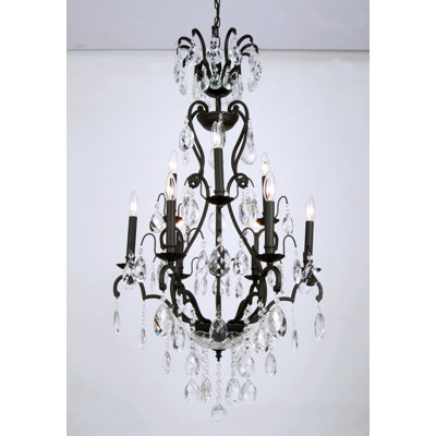 Lustre empire en cristal 9 lumières Traditional
