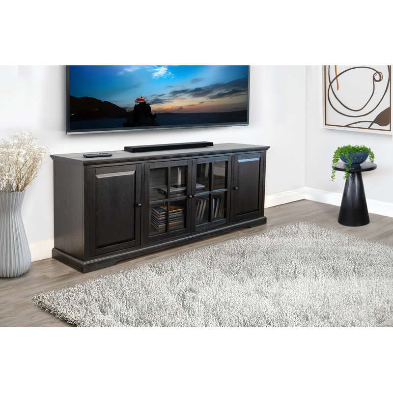 Armoire multimédia Banning Long, 32"H x 84"L x 18"W, Noir