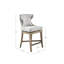 Élégant tabouret de comptoir pivotant, siège rembourré de mousse, pieds en bois massif, tabouret de revêtement gris avec dossier rembourré, gris, capacité de 300 lb-278869446