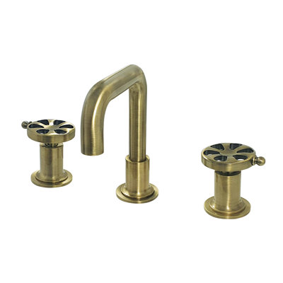 Kingston Brass Belknap Two-Handle 3-Hole Deck Mount Widespread Bathroom Faucet with Push Pop-Up Drain