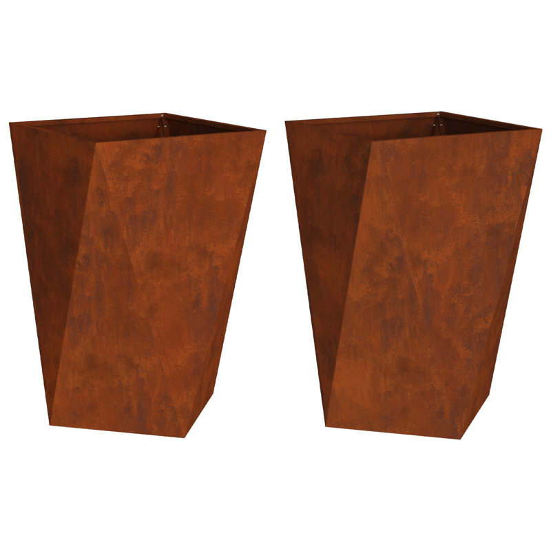 Planter Box, Rusty, 75cm H x 50cm W x 50cm D
