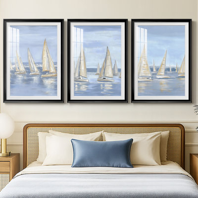 NAUTICAL Series IV  -Custom Framed  Premium Print W Matt - 3 Pieces