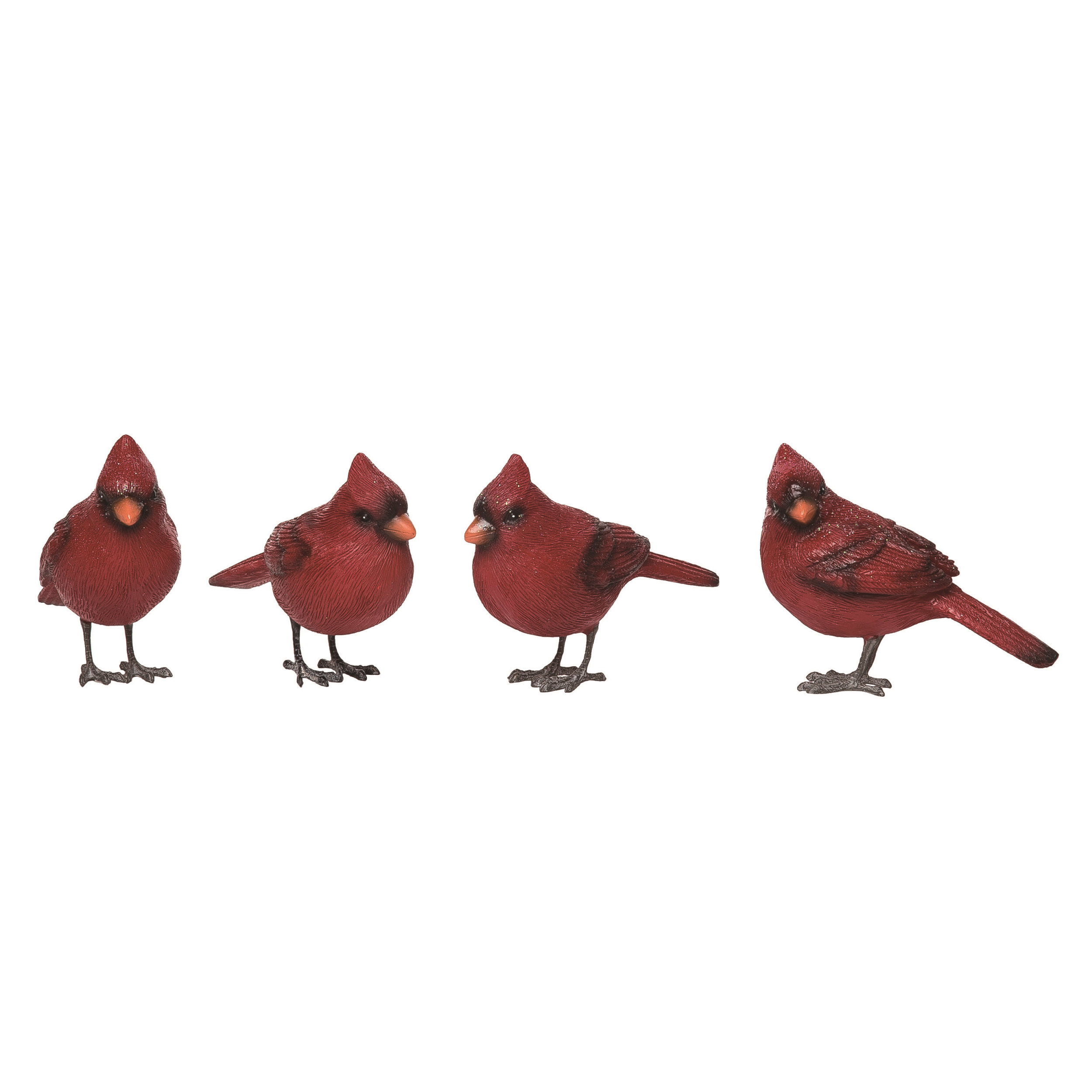 Large Cardinal Display The Holiday Aisle® Resin Realistic Standing Cardinal Set of 4 Christmas ...
