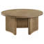 Table basse ronde délavée brun clair
